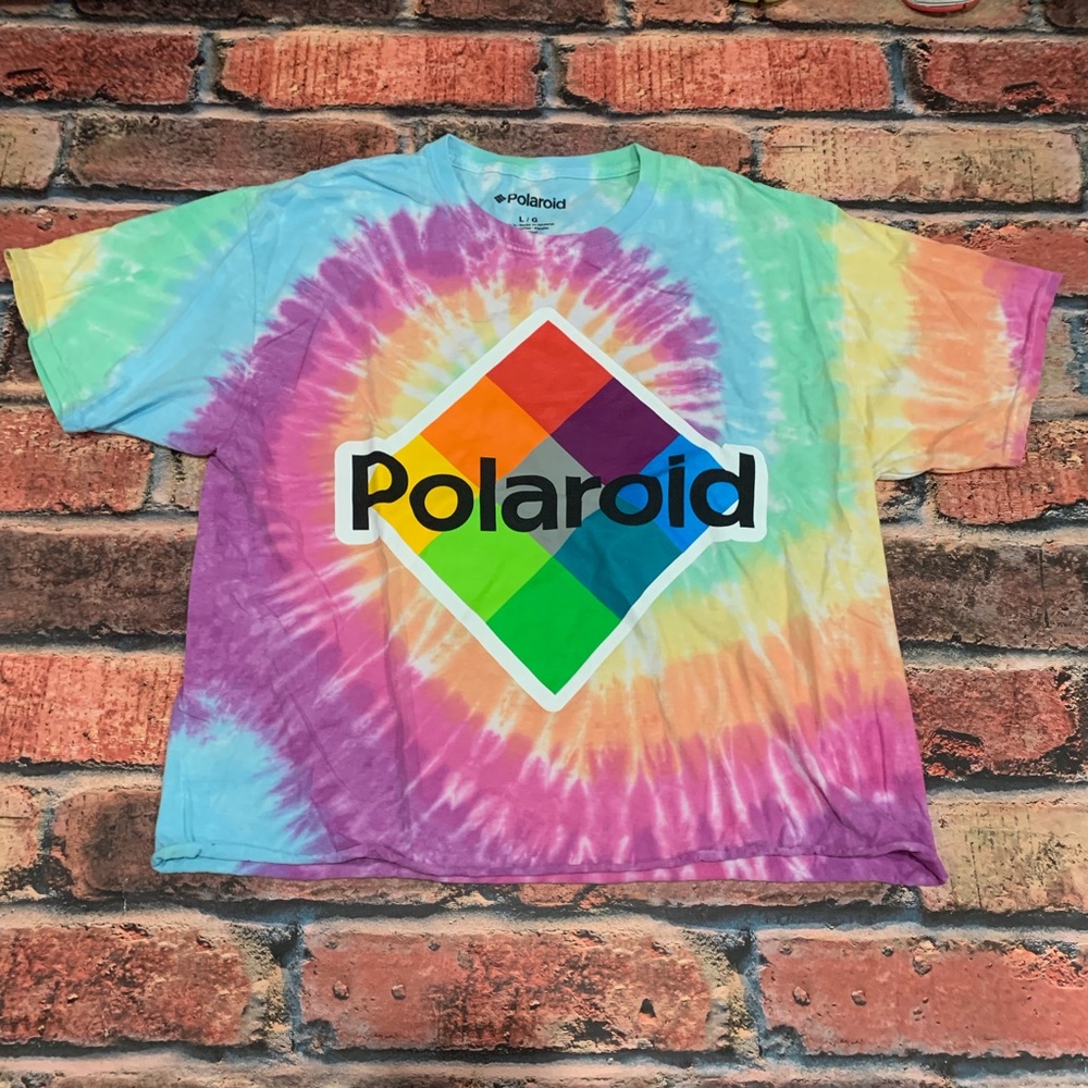Polaroid Tie-Dye Crop Top Shirt Size L